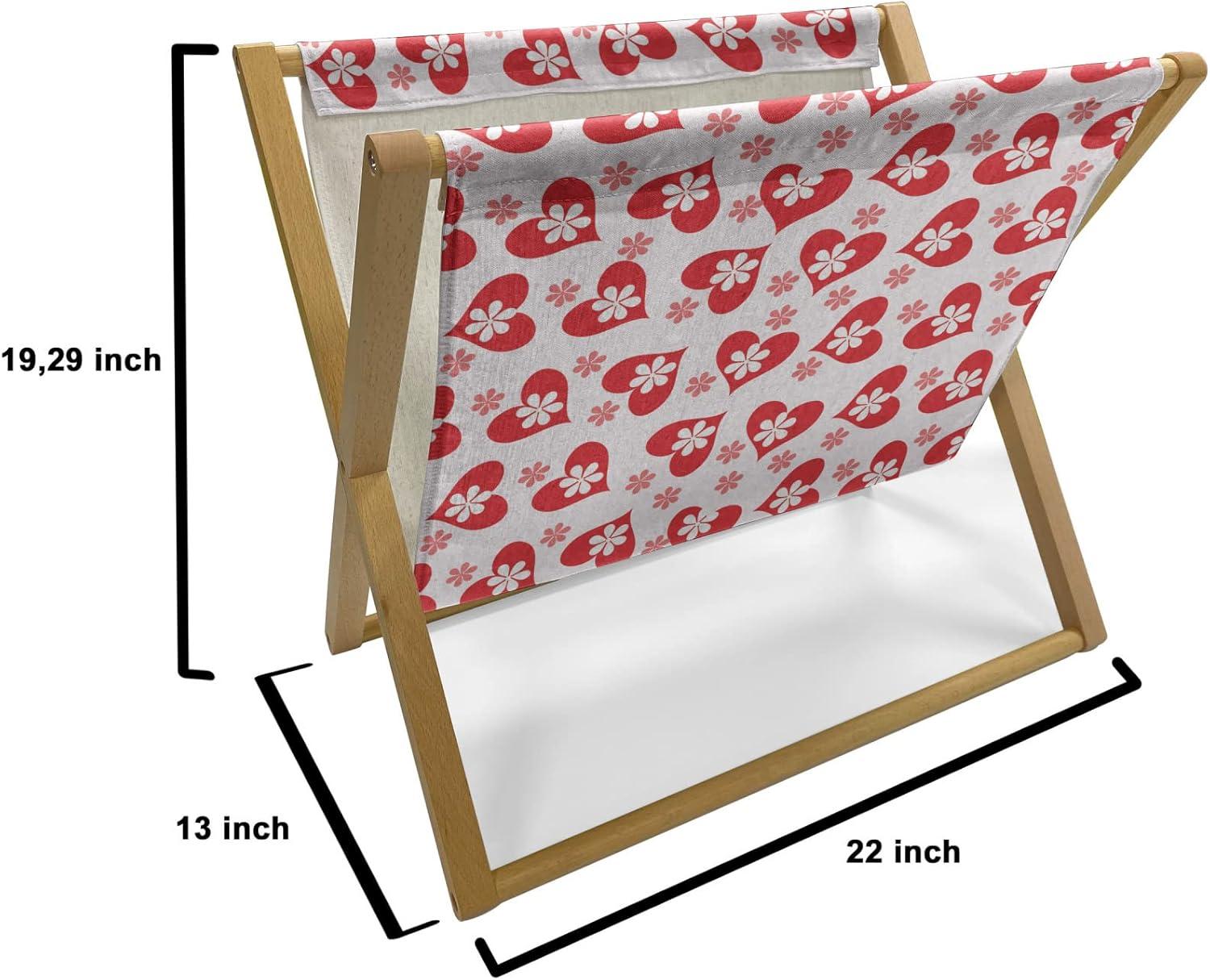 imageAmbesonne Valentines Magazine and Book Holder Romantic Feelings Illustration with Hearts and Flowers Valentines Day Floor Rack Decor for Interior of Home amp Office 22 x 19 Dark Coral WhiteDark Coral White