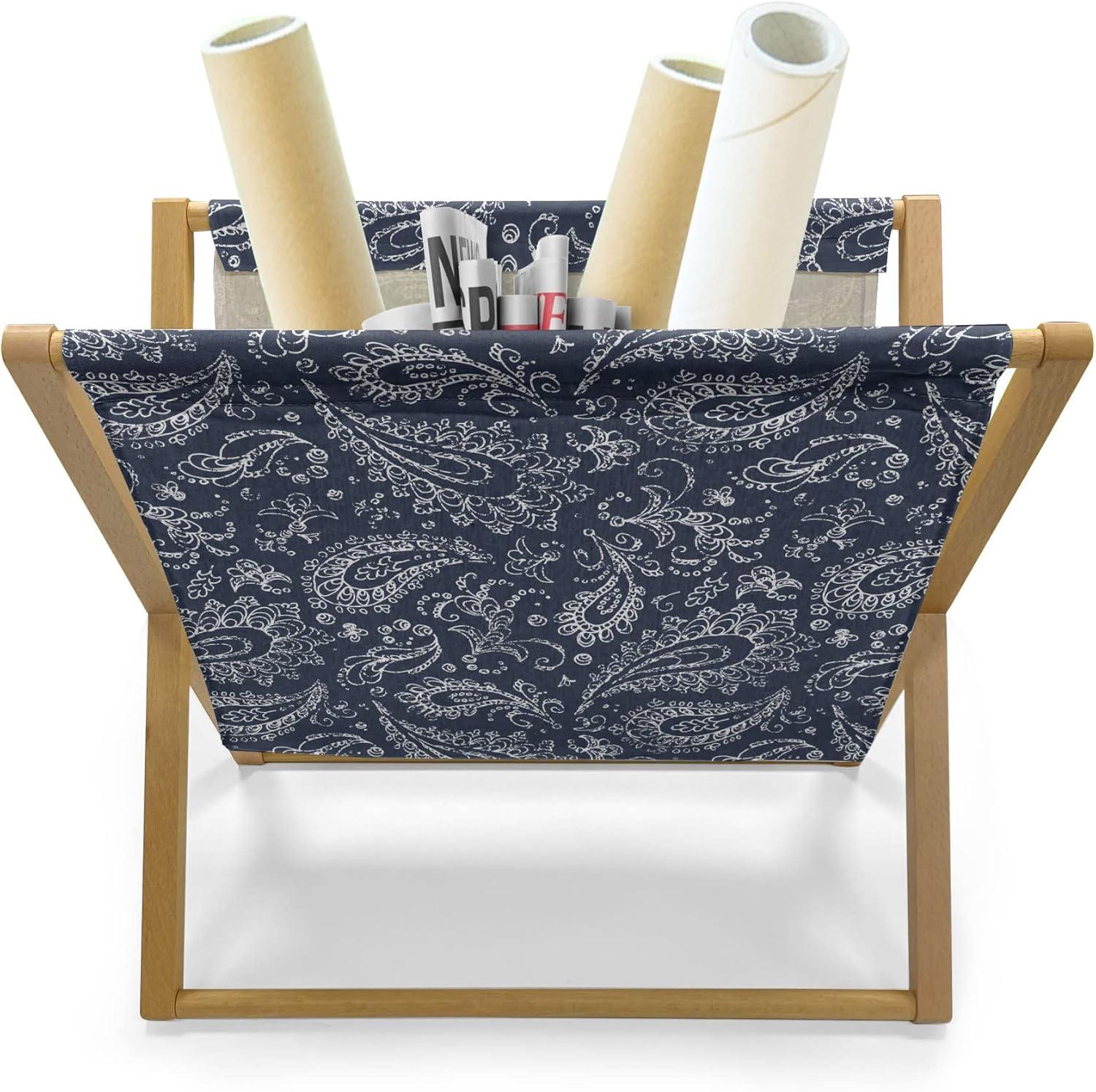 imageAmbesonne Valentines Magazine and Book Holder Romantic Feelings Illustration with Hearts and Flowers Valentines Day Floor Rack Decor for Interior of Home amp Office 22 x 19 Dark Coral WhiteDark Blue and White