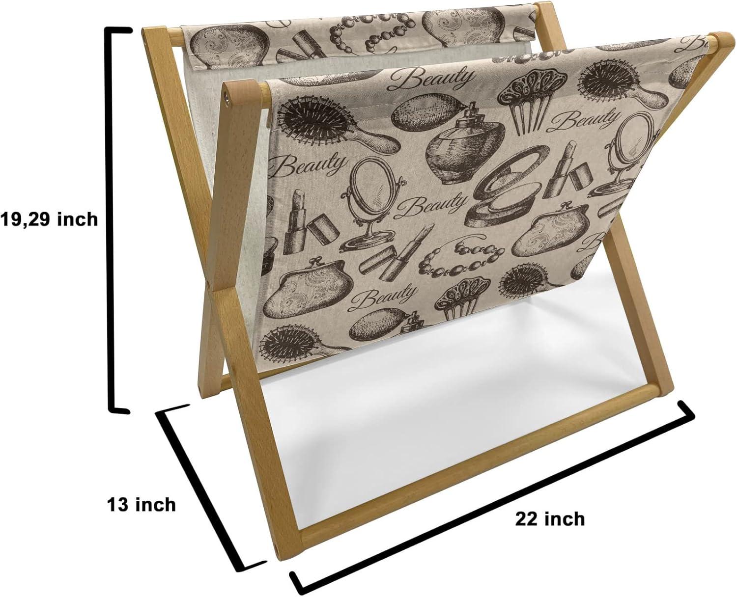 imageAmbesonne Valentines Magazine and Book Holder Romantic Feelings Illustration with Hearts and Flowers Valentines Day Floor Rack Decor for Interior of Home amp Office 22 x 19 Dark Coral WhiteBeige and Brown