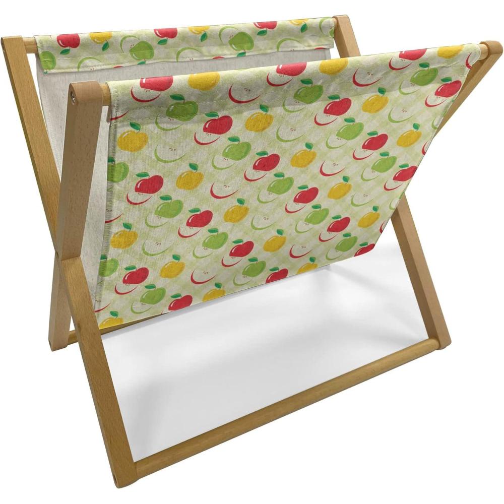 imageAmbesonne Cartoon Magazine and Book Holder Vertical Stripes with Bow Ties Pale Palette Illustration Valentines Day Floor Rack Decor for Interior of Home amp Office 22 x 19 Pale Pink RoseGreen Red Yellow