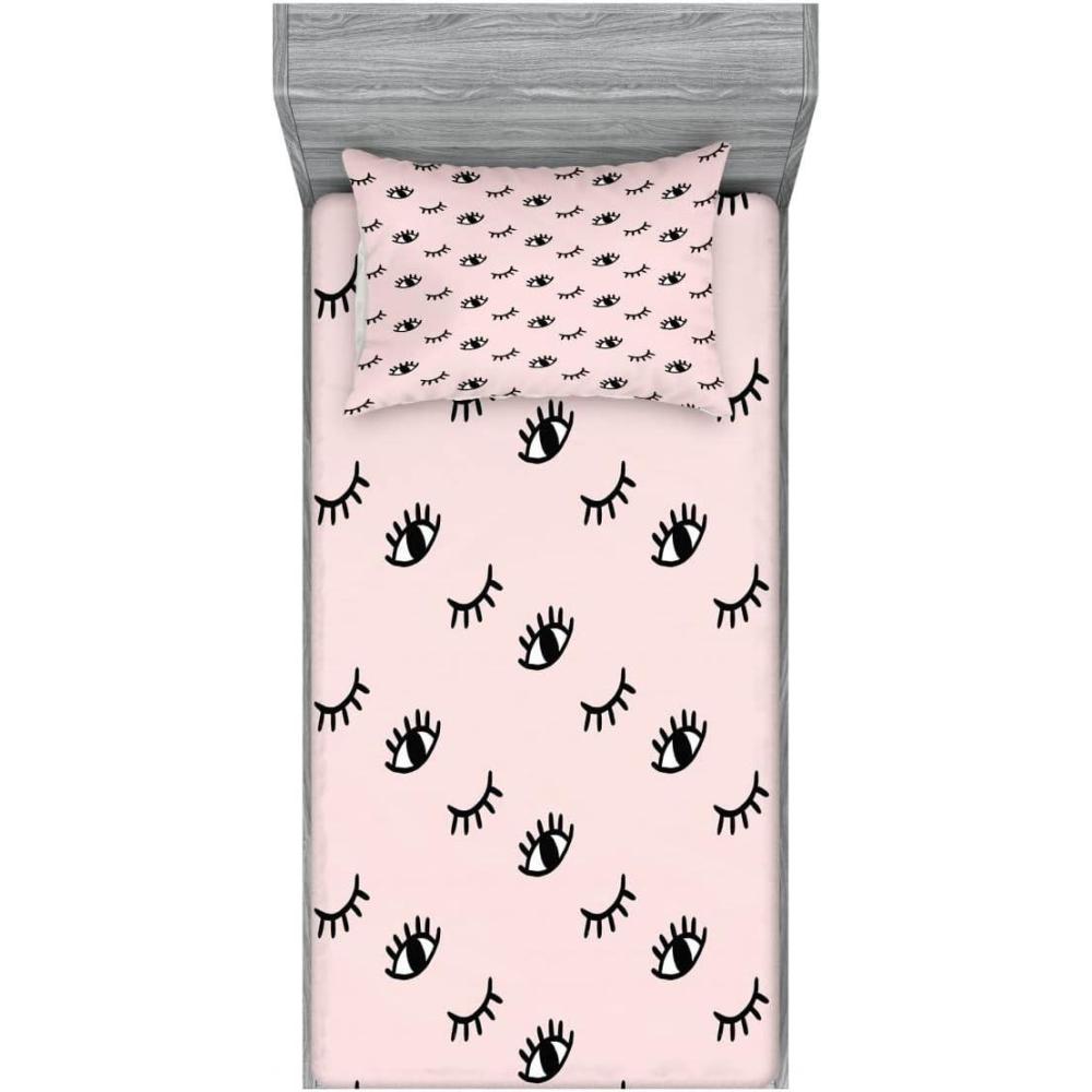 imageAmbesonne Fox Fitted Sheet amp Pillow Sham Set Fox in The Winter Forest Abstract Cartoon Trees and Nature Animal Pattern Decorative Printed 2 Piece Bedding Decor Set Twin Pale Sage Green OrangeRose Black