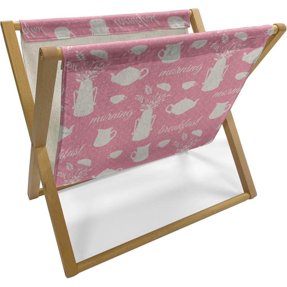 imageAmbesonne Hearts Magazine and Book Holder Pastel Heart Shaped Spots Valentine Gift Wrapping Pattern Dotty Floor Rack Decor for Interior of Home amp Office 22 x 19 Dark Pink and CoralPastel Pink and Eggshell