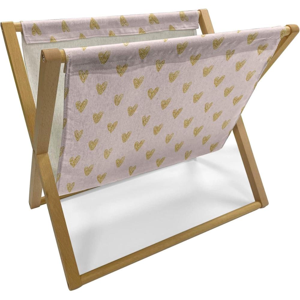 imageAmbesonne Hearts Magazine and Book Holder Pastel Heart Shaped Spots Valentine Gift Wrapping Pattern Dotty Floor Rack Decor for Interior of Home amp Office 22 x 19 Dark Pink and CoralEggshell Coffee