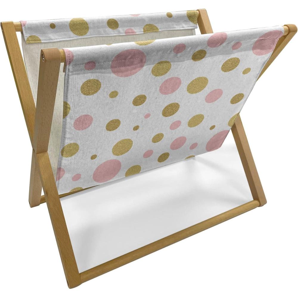 imageAmbesonne Hearts Magazine and Book Holder Pastel Heart Shaped Spots Valentine Gift Wrapping Pattern Dotty Floor Rack Decor for Interior of Home amp Office 22 x 19 Dark Pink and CoralPale Pink Dark Khaki