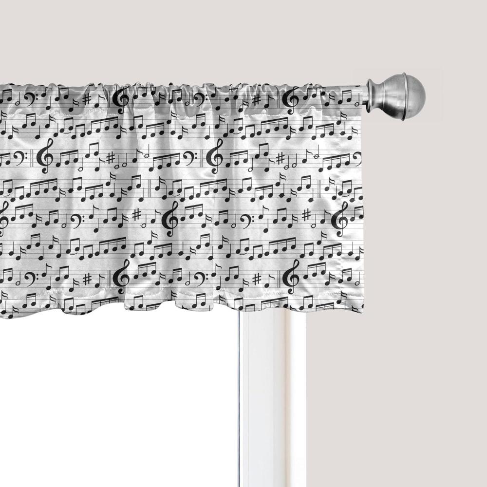 imageAmbesonne Lemons Window Valance Continuous Citrus Fruits Leaves Refreshing Cartoon Pattern Curtain Valance for Kitchen Bedroom Decor with Rod Pocket 54 X 18 Lime Green Earth YellowBlack White
