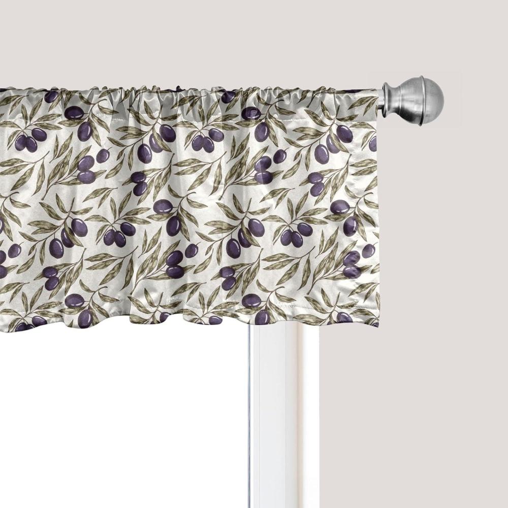 imageAmbesonne Lemons Window Valance Continuous Citrus Fruits Leaves Refreshing Cartoon Pattern Curtain Valance for Kitchen Bedroom Decor with Rod Pocket 54 X 18 Lime Green Earth YellowQuartz Taupe