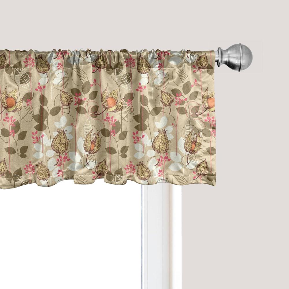 imageAmbesonne Lemons Window Valance Continuous Citrus Fruits Leaves Refreshing Cartoon Pattern Curtain Valance for Kitchen Bedroom Decor with Rod Pocket 54 X 18 Lime Green Earth YellowSepia Multicolor