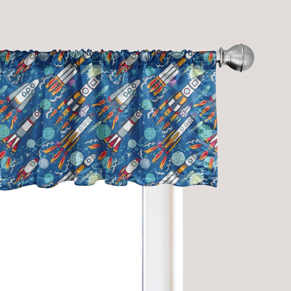 imageAmbesonne Lemons Window Valance Continuous Citrus Fruits Leaves Refreshing Cartoon Pattern Curtain Valance for Kitchen Bedroom Decor with Rod Pocket 54 X 18 Lime Green Earth YellowViolet Blue