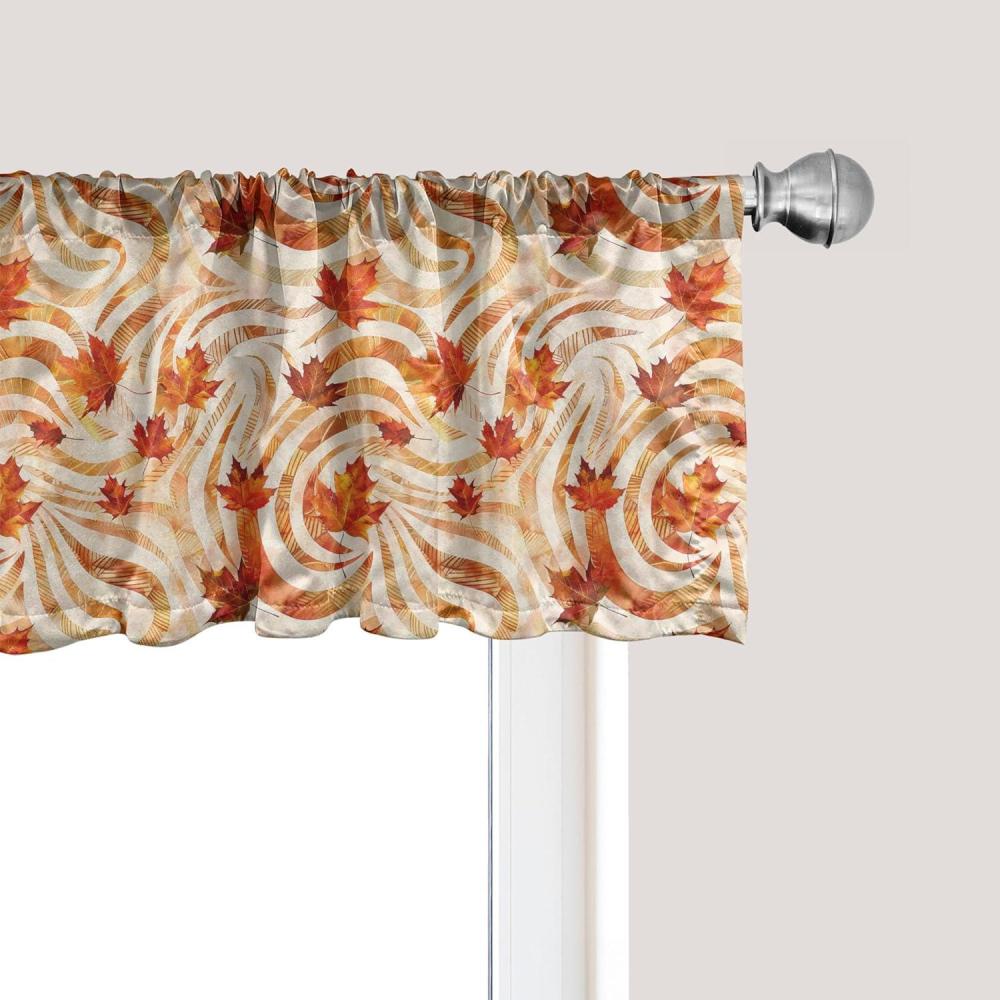 imageAmbesonne Lemons Window Valance Continuous Citrus Fruits Leaves Refreshing Cartoon Pattern Curtain Valance for Kitchen Bedroom Decor with Rod Pocket 54 X 18 Lime Green Earth YellowGinger Marigold and Beige
