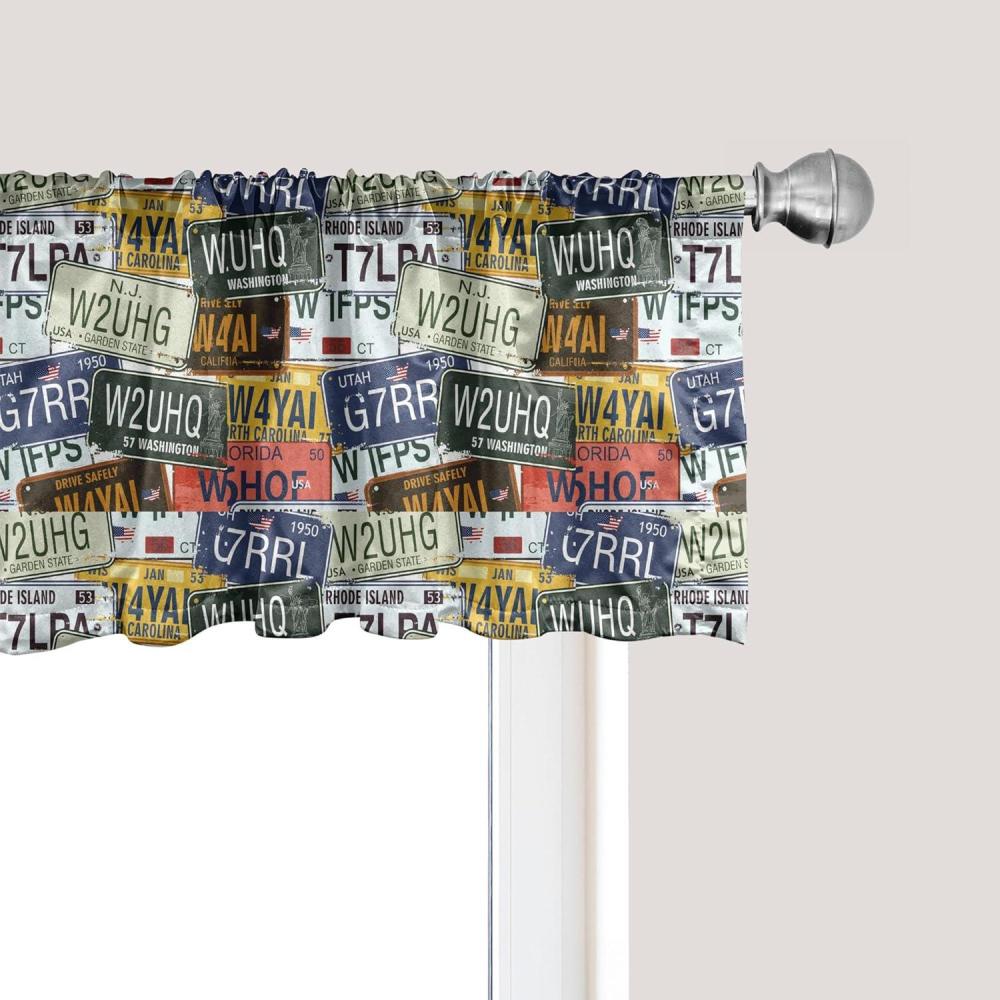 imageAmbesonne Lemons Window Valance Continuous Citrus Fruits Leaves Refreshing Cartoon Pattern Curtain Valance for Kitchen Bedroom Decor with Rod Pocket 54 X 18 Lime Green Earth YellowGreen Blue Yellow
