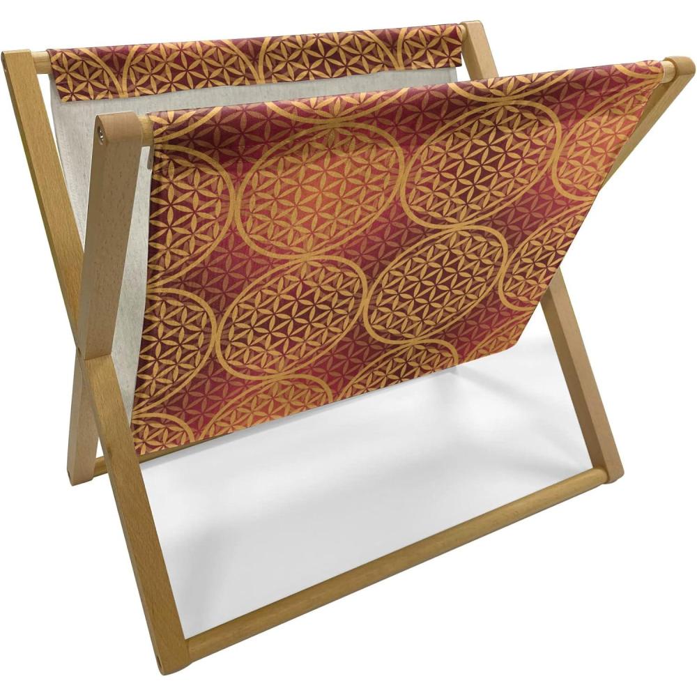 imageAmbesonne Orange Magazine and Book Holder Romantic Valentines Day Bridal Theme Hearts with Swirl Branches Image Floor Rack Decor for Interior of Home amp Office 22 x 19 Dark Brown VermilionMustard Orange
