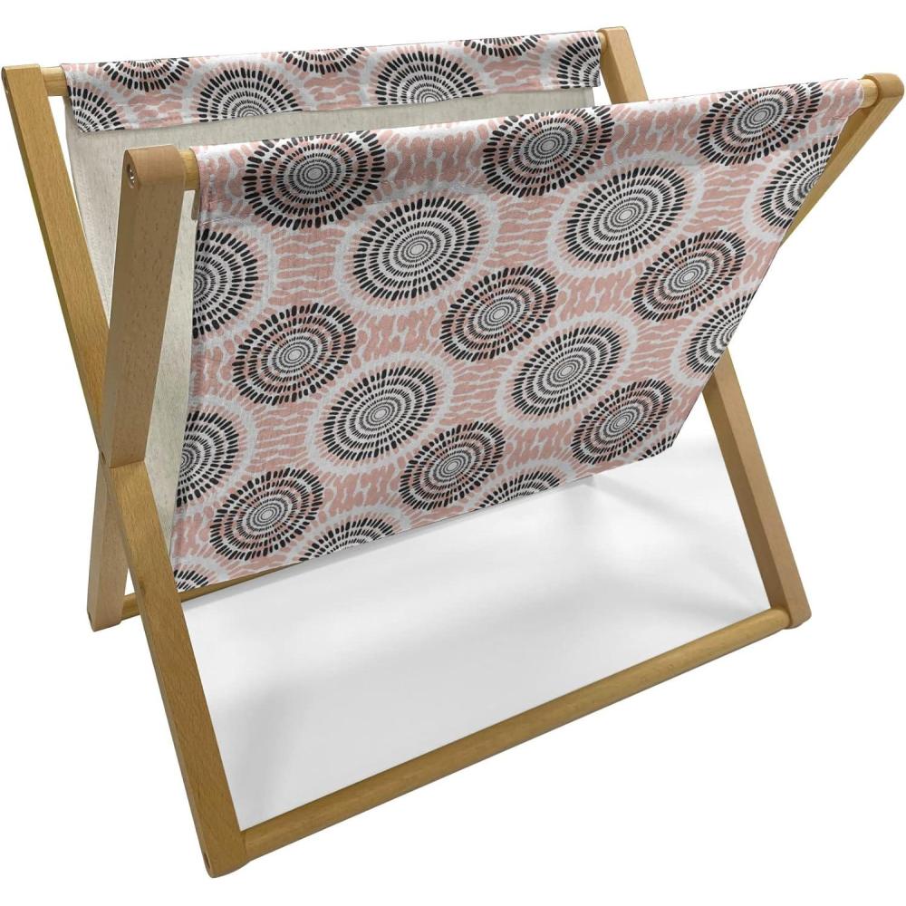 imageAmbesonne Rose Magazine and Book Holder Valentines Day Retro Style Petals with Leaves Ornamental Growth Pattern Floor Rack Decor for Interior of Home amp Office 22 x 19 Ruby Hunter Green BlackCoral Black White