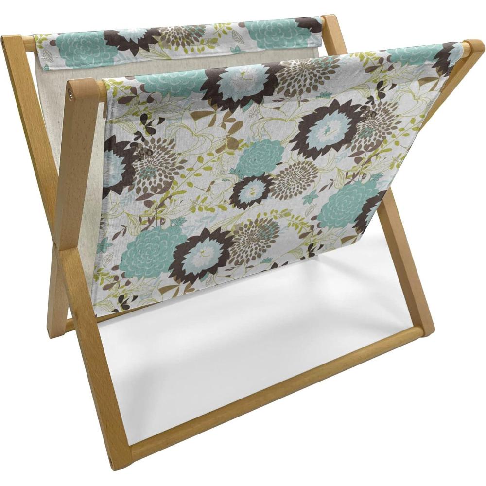 imageAmbesonne Rose Magazine and Book Holder Valentines Day Retro Style Petals with Leaves Ornamental Growth Pattern Floor Rack Decor for Interior of Home amp Office 22 x 19 Ruby Hunter Green BlackSeafoam Brown Green