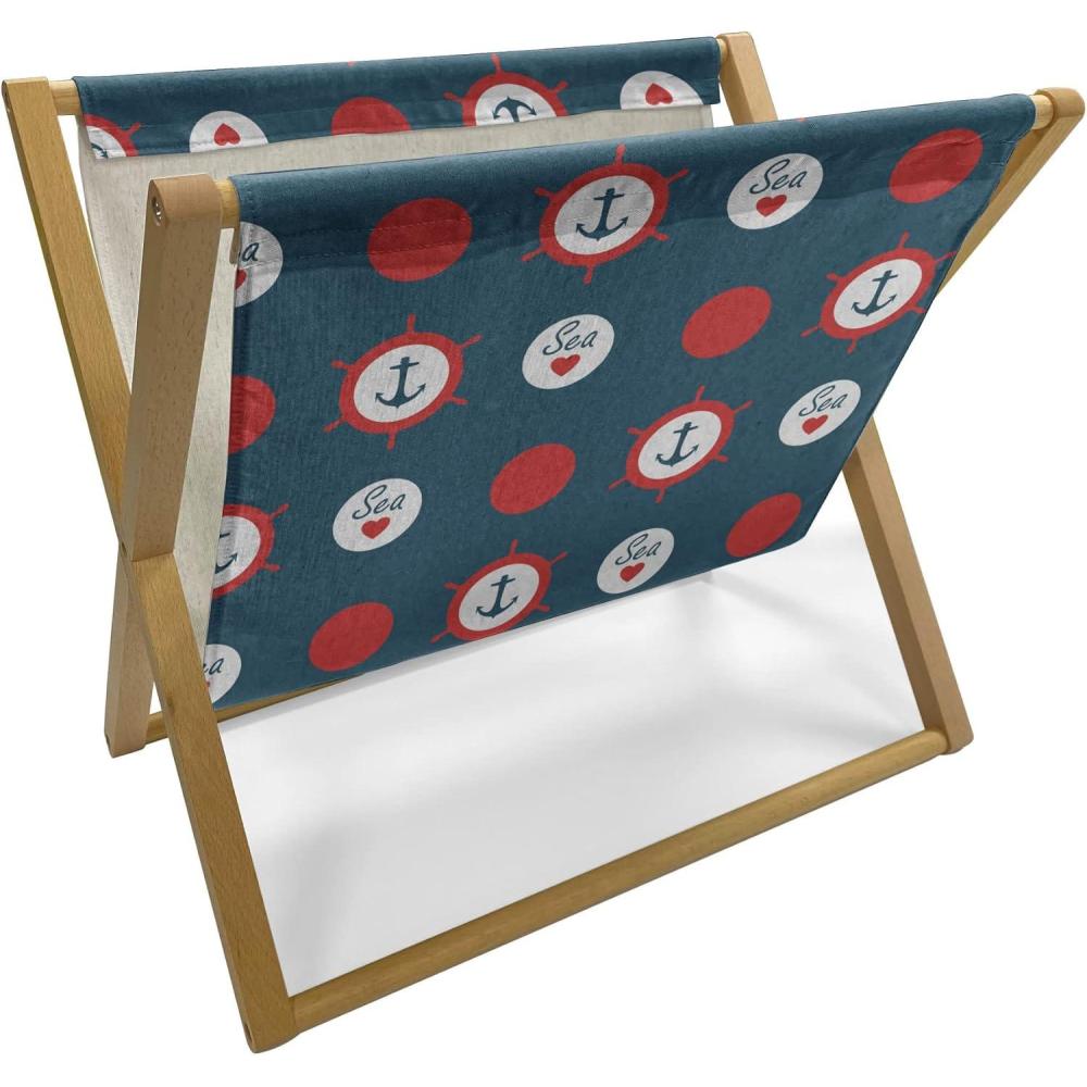 imageAmbesonne Rose Magazine and Book Holder Valentines Day Retro Style Petals with Leaves Ornamental Growth Pattern Floor Rack Decor for Interior of Home amp Office 22 x 19 Ruby Hunter Green BlackNight Blue Vermilion
