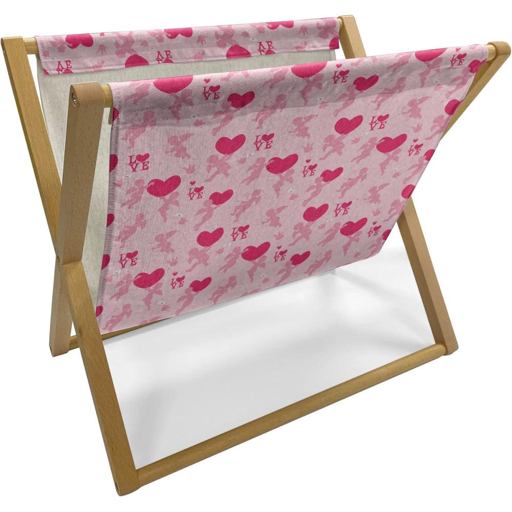 imageAmbesonne Valentines Day Magazine and Book Holder Celebration Theme Hand Drawn Heart Birthday Romantic Graffiti Style Floor Rack Decor for Interior of Home amp Office 22 x 19 Pale Coffee WhiteRose Pink