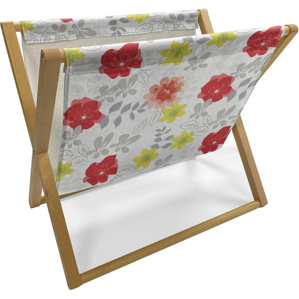 imageAmbesonne Valentines Day Magazine and Book Holder Love Birds and Hearts Kissing Romantic Animals Motif Repetition Floor Rack Decor for Interior of Home amp Office 22 x 19 Apricot Red and GreyRed Yellow Green and Grey