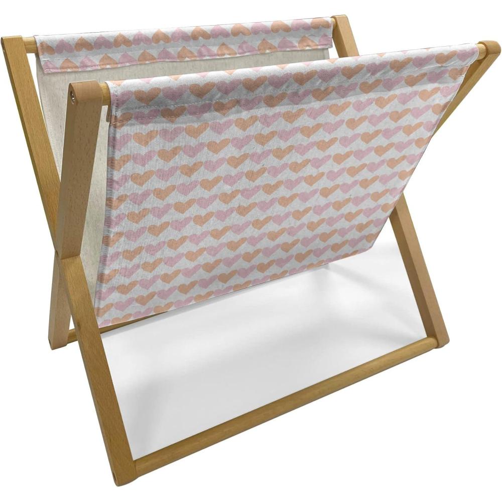 imageAmbesonne Valentines Day Magazine and Book Holder Love Theme Pattern of Repetitive Hearts Shape in Horizontal Design Floor Rack Decor for Interior of Home amp Office 22 x 19 Rose Peach and WhiteRose Peach and White