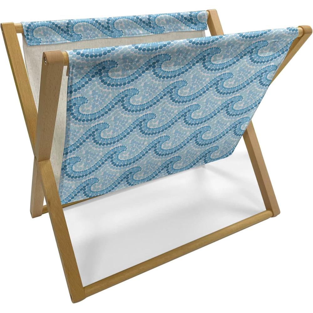 imageAmbesonne Valentines Day Magazine and Book Holder Modern and Arcadia Love Themed Pattern with Hearts Floor Rack Decor for Interior of Home amp Office 22 x 19 Dark Blue Grey and WhitePale Azure Blue