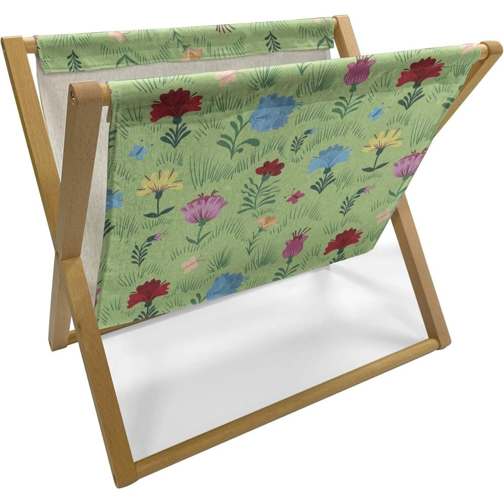 imageAmbesonne Valentines Day Magazine and Book Holder Modern and Arcadia Love Themed Pattern with Hearts Floor Rack Decor for Interior of Home amp Office 22 x 19 Dark Blue Grey and WhiteGreen Multicolor