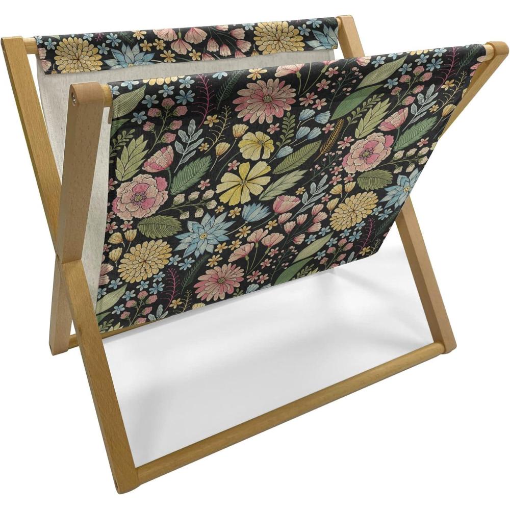imageAmbesonne Valentines Day Magazine and Book Holder Modern and Arcadia Love Themed Pattern with Hearts Floor Rack Decor for Interior of Home amp Office 22 x 19 Dark Blue Grey and WhiteCharcoal Grey and Multicolor