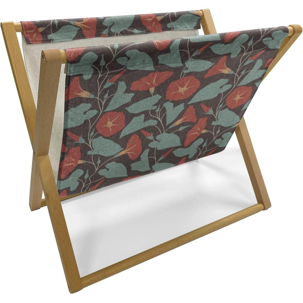 imageAmbesonne Valentines Day Magazine and Book Holder Modern and Arcadia Love Themed Pattern with Hearts Floor Rack Decor for Interior of Home amp Office 22 x 19 Dark Blue Grey and WhiteVermilion Multicolor