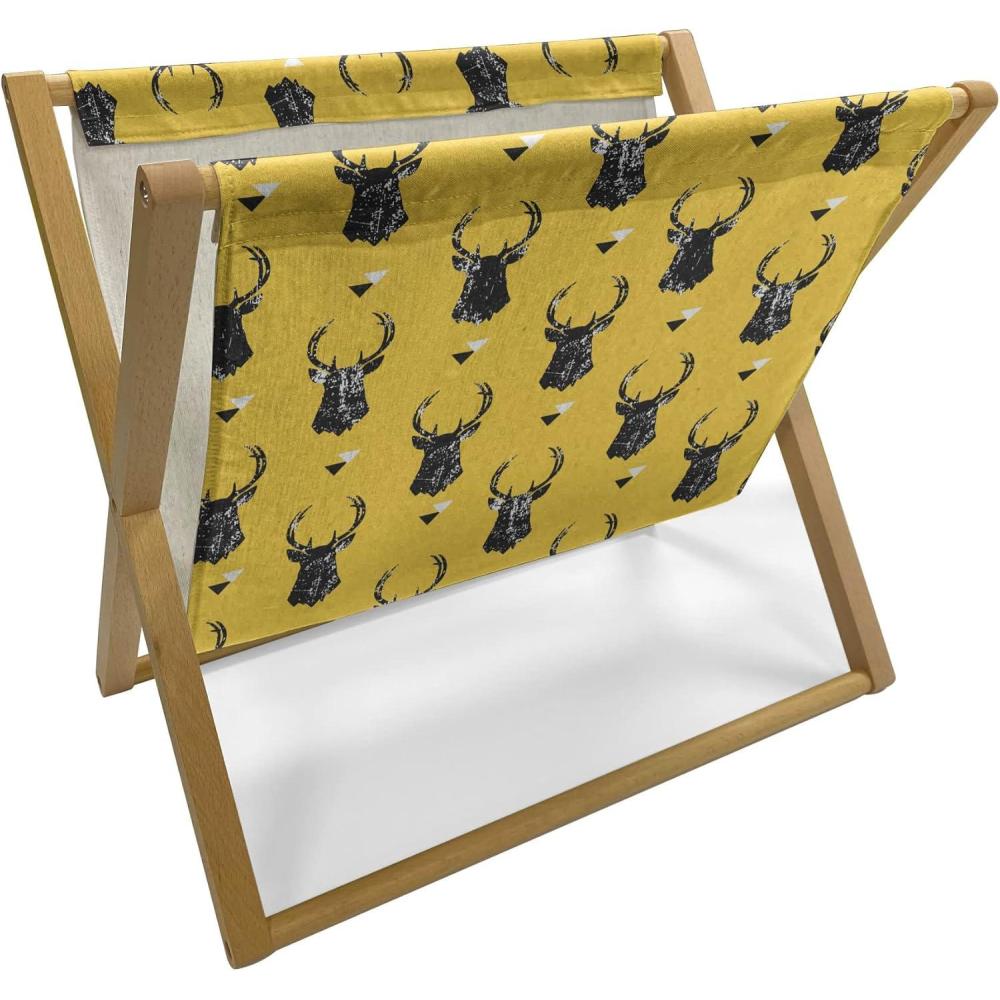 imageAmbesonne Valentines Day Magazine and Book Holder Modern and Arcadia Love Themed Pattern with Hearts Floor Rack Decor for Interior of Home amp Office 22 x 19 Dark Blue Grey and WhiteMustard and Charcoal Grey