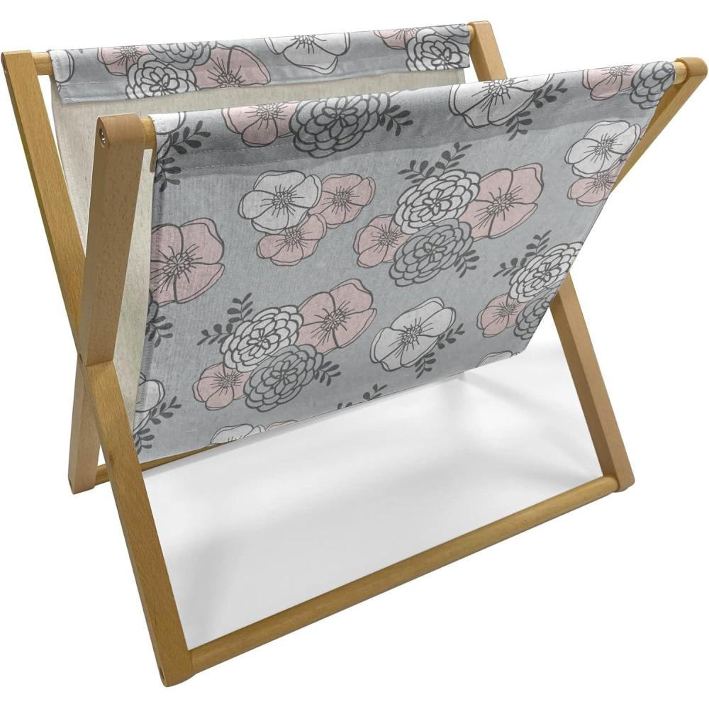 imageAmbesonne Valentines Day Magazine and Book Holder Romantic Theme Couple of Flamingos with Heart Motifs on Stripes Floor Rack Decor for Interior of Home amp Office 22 x 19 Dark Coral Pale BluePale Taupe Pale Pink