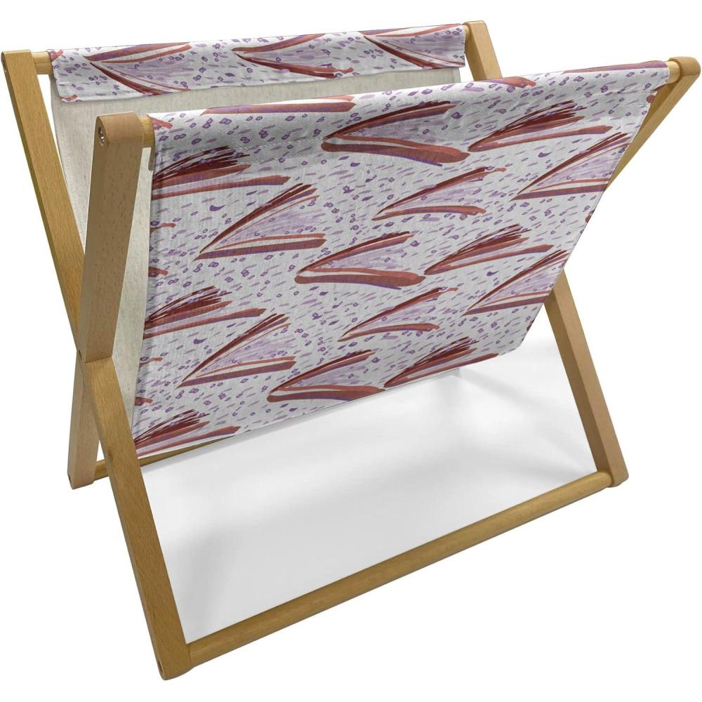 imageAmbesonne Valentines Day Magazine and Book Holder Romantic Theme Couple of Flamingos with Heart Motifs on Stripes Floor Rack Decor for Interior of Home amp Office 22 x 19 Dark Coral Pale BlueViolet Pale Rust and White