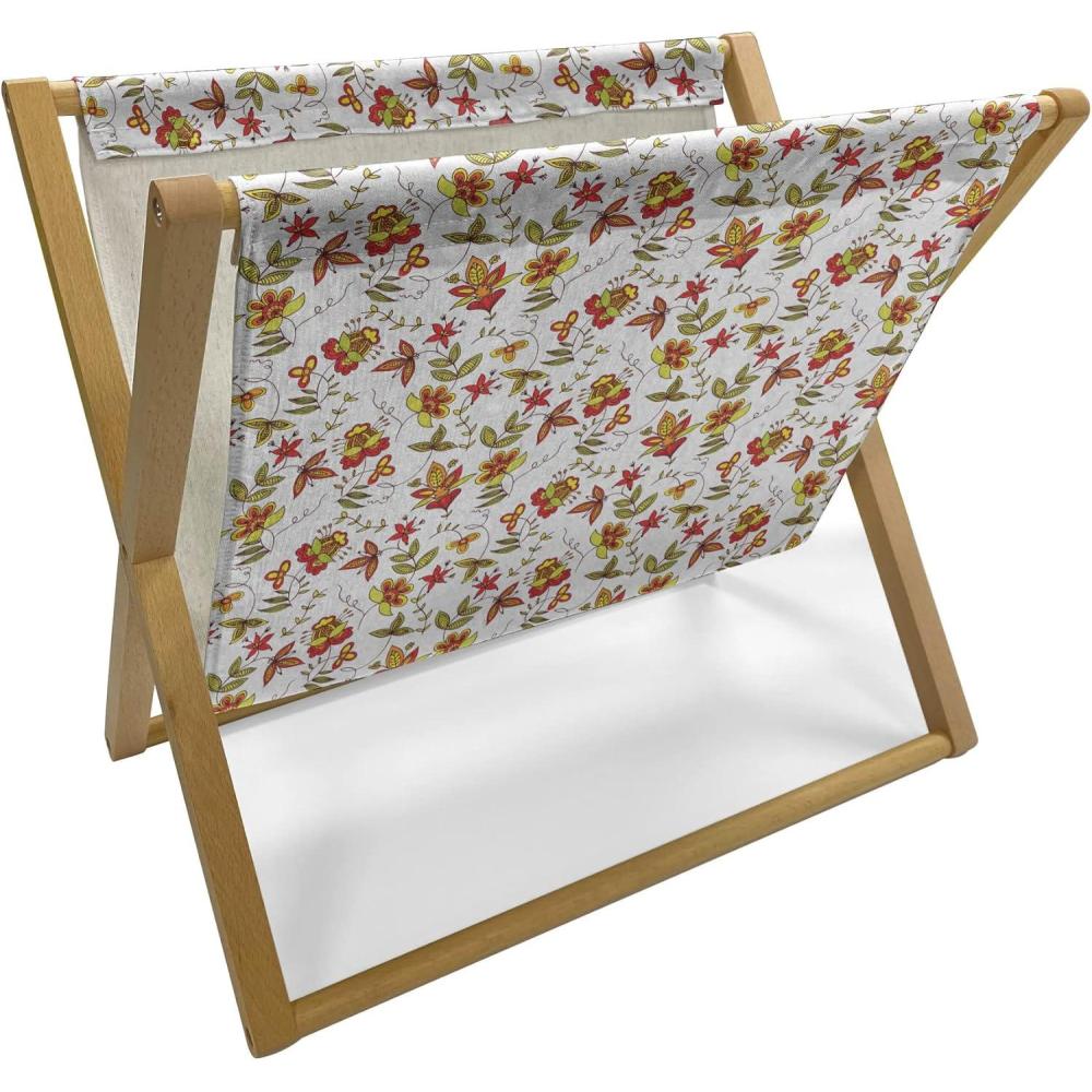 imageAmbesonne Valentines Day Magazine and Book Holder Streaks with Heart Motifs on The Edge Romantic Love Pattern Floor Rack Decor for Interior of Home amp Office 22 x 19 Dark Coral and Dark GreyRed Yellow White