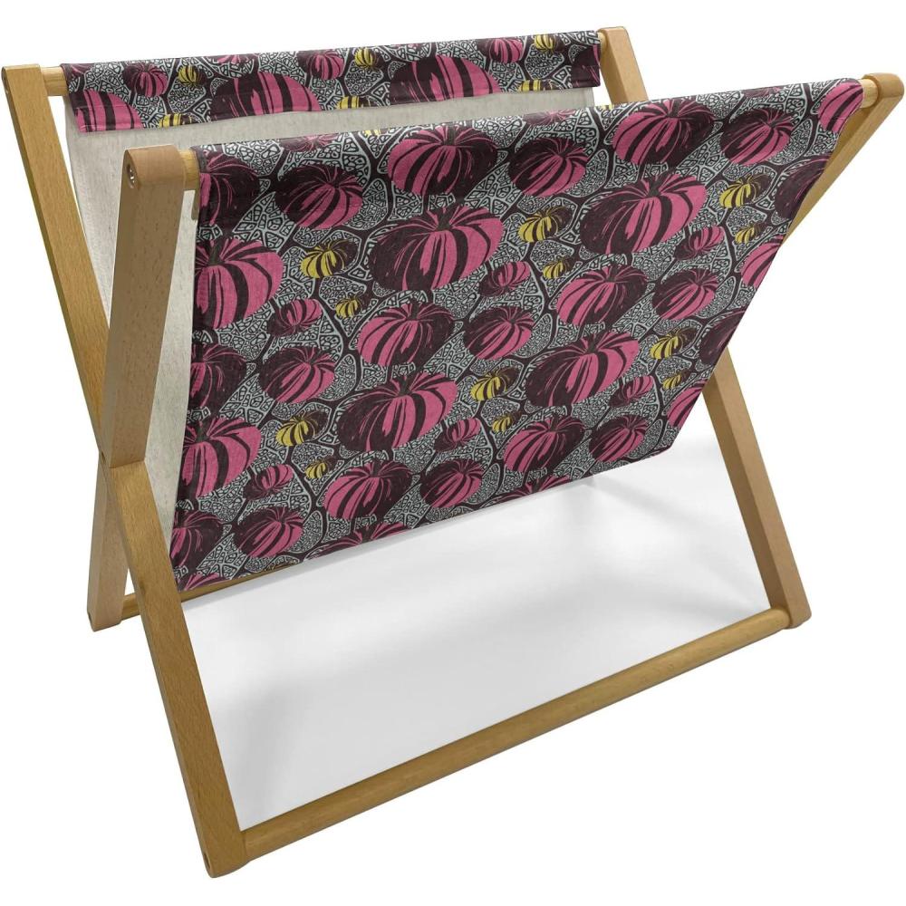 imageAmbesonne Valentines Day Magazine and Book Holder Streaks with Heart Motifs on The Edge Romantic Love Pattern Floor Rack Decor for Interior of Home amp Office 22 x 19 Dark Coral and Dark GreyPink Mustard and Grey