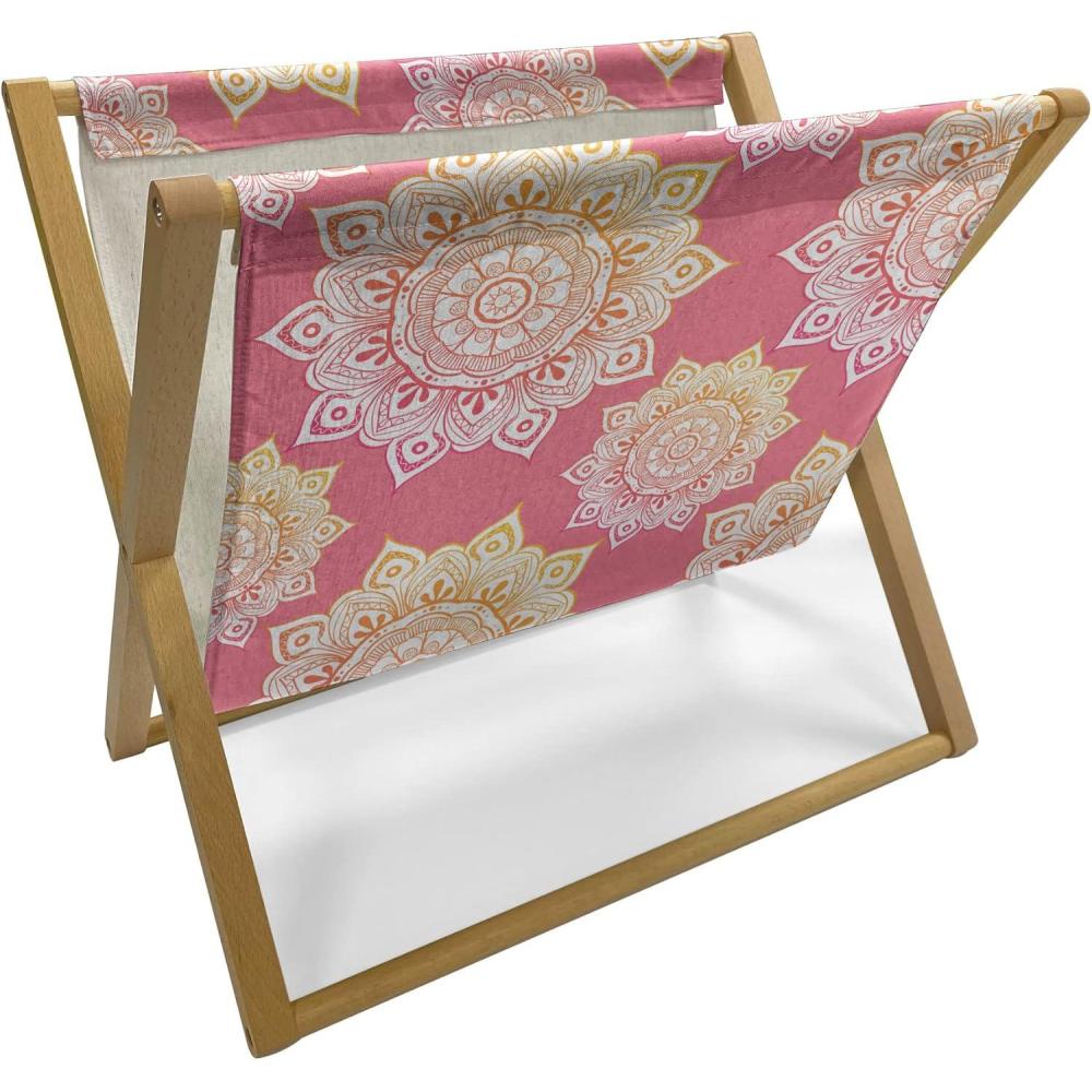 imageAmbesonne Valentines Day Magazine and Book Holder Streaks with Heart Motifs on The Edge Romantic Love Pattern Floor Rack Decor for Interior of Home amp Office 22 x 19 Dark Coral and Dark GreyPastel Pink Marigold