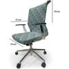 Ambesonne Blue Office Chair Cover, Couple Valentines Theme Romantic Love Themed Polka Dots Like Hearts, Stretchable Decorative Universal Size High Back Printed Slipcover, Blue Brown and Vermilion(Blue Brown and Vermilion)