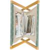 Ambesonne Cartoon Magazine and Book Holder, Vertical Stripes with Bow Ties Pale Palette Illustration Valentines Day, Floor Rack Decor for Interior of Home & Office, 22″ x 19″, Pale Pink Rose(Reseda Green)