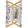 Ambesonne Cartoon Magazine and Book Holder, Vertical Stripes with Bow Ties Pale Palette Illustration Valentines Day, Floor Rack Decor for Interior of Home & Office, 22″ x 19″, Pale Pink Rose(Pale Blue Red White)