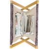 Ambesonne Cartoon Magazine and Book Holder, Vertical Stripes with Bow Ties Pale Palette Illustration Valentines Day, Floor Rack Decor for Interior of Home & Office, 22″ x 19″, Pale Pink Rose(Eggplant and White)