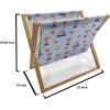 Ambesonne Cartoon Magazine and Book Holder, Vertical Stripes with Bow Ties Pale Palette Illustration Valentines Day, Floor Rack Decor for Interior of Home & Office, 22″ x 19″, Pale Pink Rose(Pale Blue Red White)