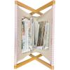 Ambesonne Cartoon Magazine and Book Holder, Vertical Stripes with Bow Ties Pale Palette Illustration Valentines Day, Floor Rack Decor for Interior of Home & Office, 22″ x 19″, Pale Pink Rose(Pale Pink Rose)