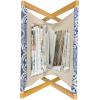 Ambesonne Cartoon Magazine and Book Holder, Vertical Stripes with Bow Ties Pale Palette Illustration Valentines Day, Floor Rack Decor for Interior of Home & Office, 22″ x 19″, Pale Pink Rose(Violet Blue Orange White)