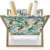 Ambesonne Cartoon Magazine and Book Holder, Vertical Stripes with Bow Ties Pale Palette Illustration Valentines Day, Floor Rack Decor for Interior of Home & Office, 22″ x 19″, Pale Pink Rose(Jade Green Marigold)