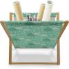 Ambesonne Cartoon Magazine and Book Holder, Vertical Stripes with Bow Ties Pale Palette Illustration Valentines Day, Floor Rack Decor for Interior of Home & Office, 22″ x 19″, Pale Pink Rose(Pale Green Sea Green)