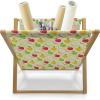 Ambesonne Cartoon Magazine and Book Holder, Vertical Stripes with Bow Ties Pale Palette Illustration Valentines Day, Floor Rack Decor for Interior of Home & Office, 22″ x 19″, Pale Pink Rose(Green Red Yellow)