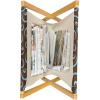 Ambesonne Cartoon Magazine and Book Holder, Vertical Stripes with Bow Ties Pale Palette Illustration Valentines Day, Floor Rack Decor for Interior of Home & Office, 22″ x 19″, Pale Pink Rose(Brown Pale Blue)