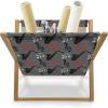 Ambesonne Cartoon Magazine and Book Holder, Vertical Stripes with Bow Ties Pale Palette Illustration Valentines Day, Floor Rack Decor for Interior of Home & Office, 22″ x 19″, Pale Pink Rose(Grey Black Red)