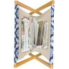 Ambesonne Cartoon Magazine and Book Holder, Vertical Stripes with Bow Ties Pale Palette Illustration Valentines Day, Floor Rack Decor for Interior of Home & Office, 22″ x 19″, Pale Pink Rose(Pale Blue and Dark Blue)