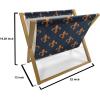 Ambesonne Cartoon Magazine and Book Holder, Vertical Stripes with Bow Ties Pale Palette Illustration Valentines Day, Floor Rack Decor for Interior of Home & Office, 22″ x 19″, Pale Pink Rose(Indigo Orange)