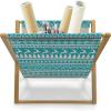 Ambesonne Cartoon Magazine and Book Holder, Vertical Stripes with Bow Ties Pale Palette Illustration Valentines Day, Floor Rack Decor for Interior of Home & Office, 22″ x 19″, Pale Pink Rose(Turquoise Cream)