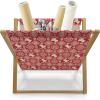 Ambesonne Cartoon Magazine and Book Holder, Vertical Stripes with Bow Ties Pale Palette Illustration Valentines Day, Floor Rack Decor for Interior of Home & Office, 22″ x 19″, Pale Pink Rose(Red Beige)