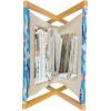 Ambesonne Cartoon Magazine and Book Holder, Vertical Stripes with Bow Ties Pale Palette Illustration Valentines Day, Floor Rack Decor for Interior of Home & Office, 22″ x 19″, Pale Pink Rose(Blue Navy Blue Red)