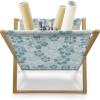Ambesonne Cartoon Magazine and Book Holder, Vertical Stripes with Bow Ties Pale Palette Illustration Valentines Day, Floor Rack Decor for Interior of Home & Office, 22″ x 19″, Pale Pink Rose(Pale Blue Turquoise)
