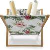 Ambesonne Cartoon Magazine and Book Holder, Vertical Stripes with Bow Ties Pale Palette Illustration Valentines Day, Floor Rack Decor for Interior of Home & Office, 22″ x 19″, Pale Pink Rose(Reseda Green Pale Pink)